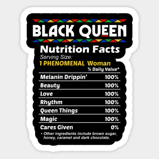 Black Queen Nutrition Facts Sticker